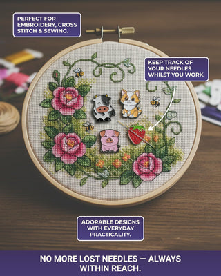 The Quilted Bear Magnetic Needle Minder (Strawberry)