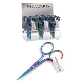 Milward Rainbow Straight Embroidery Scissors 3.5in/9cm