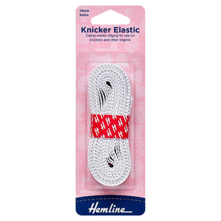 Hemline White Knicker Elastic 3m x 15mm