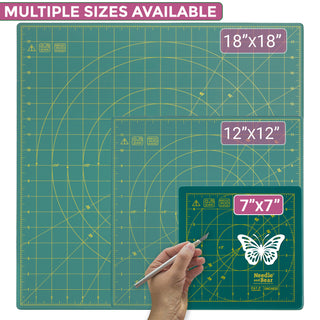 Needle and Bear Rotating Cutting Mat 7'' x 7'' (Green)