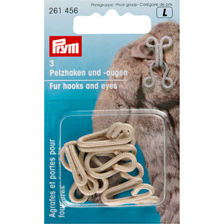 Prym Beige Fur Hooks and Eyes - 3 Pieces