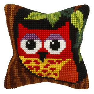 Orchidea Cushion Cross Stitch Kit Owl Large