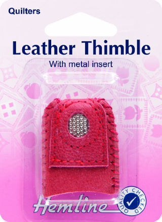 Hemline Multi-Use Leather Thimble With Metal Inset
