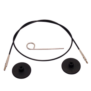 Knit Pro Interchangeable Circular Cable Black - Full Range of Sizes Available!