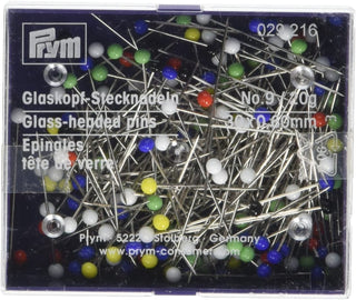 Prym Glass-Headed Straight Pins 0.60 x 30mm - 20g Multi-Colour