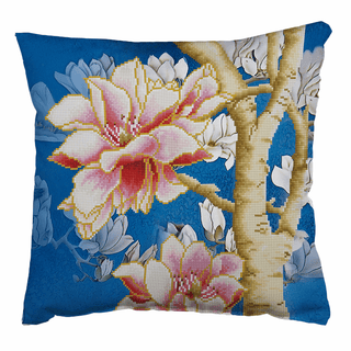 Diamond Dotz Diamond Painting Kit: Cushion: Magnolias on Blue 2