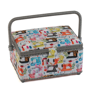 Hobby Gift Medium Rectangle Sewing Box - Sewing Machines