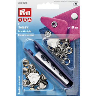 Prym Jersey Non-Sew Press Fasteners Smooth Cap 10mm Silver