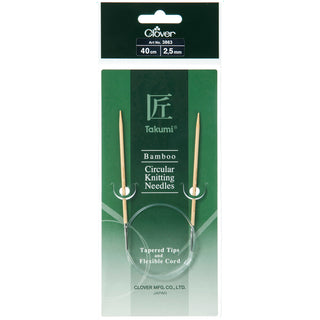 Clover Takumi Bamboo Circular Fixed Knitting Pins - Full Range of Sizes Available!