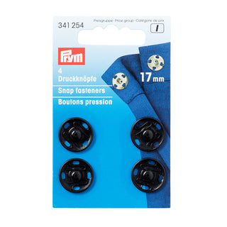Prym Brass Sew-On Snap Fasteners 17mm Black
