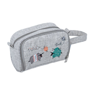 Hobby Gift Crochet Bag with Pocket: Embroidered: Knit Happens