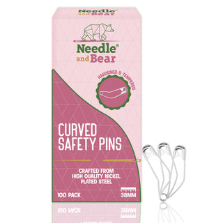 Needle and Bear 38mm Curved Safety Pins (100 Pack)