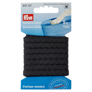 Prym Standard Black Elastic - 7mm x 5m