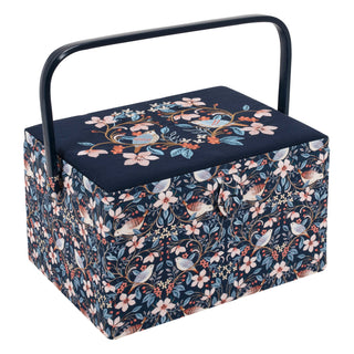 Hobby Gift Sewing Box (L): Embroidered: Blossom Birds
