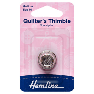 Hemline Medium Nickel Premium Quilting Thimble