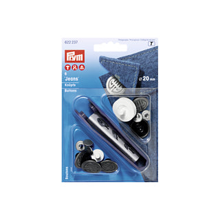 Prym Brass Jeans-Buttons 20mm Antique Steel