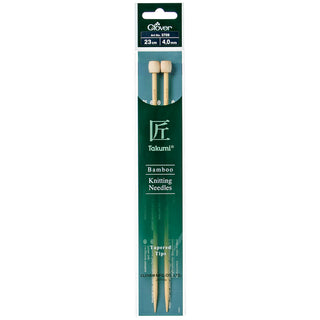 Clover Takumi Bamboo Knitting Needles Single Pointed - 23cm (Various Sizes)