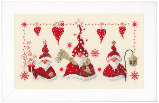 Vervaco Cheerful Santas Counted Cross Stitch Kit