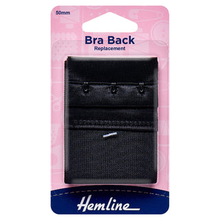 Hemline Black Bra Back Replacement 50mm