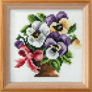 Orchidea Cross Stitch Kit: Pansies