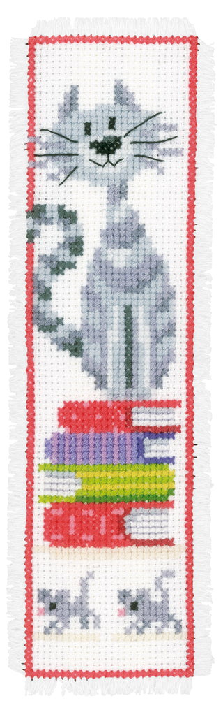 Vervaco Cats & Books Counted Cross Stitch Kit