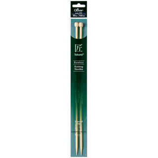 Clover Takumi Bamboo Knitting Needles Single Pointed - 33cm (Various Sizes)