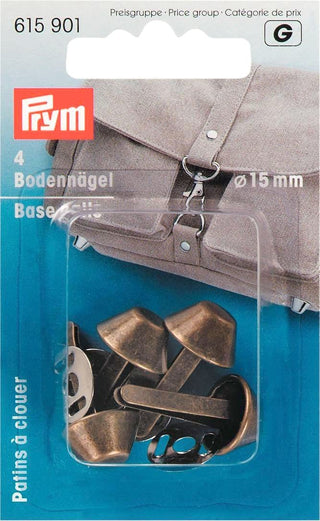 Prym Antique Brass Base Nails for Bags 15mm