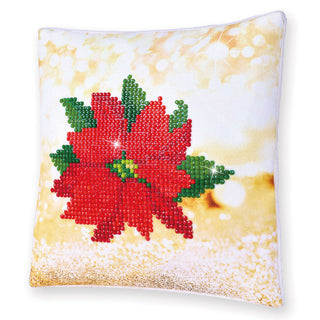 Diamond Dotz Complete Diamond Facet Art Kit Poinsettia Pillow Decorative Pillowcase