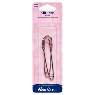 Hemline Nickel 75mm Kilt Pins