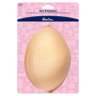 Hemline 1 Pair Skin Tone Covered Foam Bra Boosters - Medium