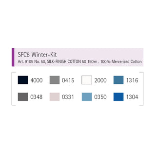 Mettler Silk Finish Cotton 50 Winter Colours 8 Pack