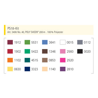 Mettler Silk Finish Cotton 50 Standard Colours 18 Pack