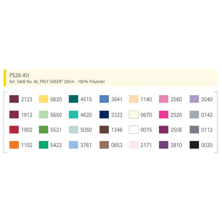 Mettler Polysheen Polyester Machine Embroidery Thread 28 Pack