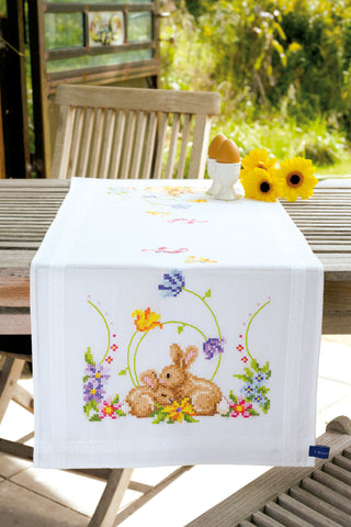 Vervaco Rabbits Runner Embroidery Kit