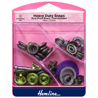 Hemline Antique Brass Heavy Duty Snaps 15mm