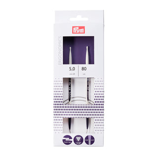 Prym Ergonomic Circular Knitting Pins 80cm x 5.00mm