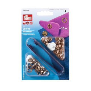 Prym Brass Non-Sew Jersey Press Fastener 10mm - 10 Pieces