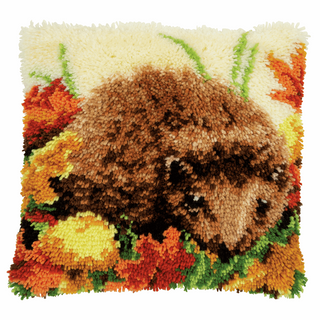 Vervaco Latch Hook Kit: Cushion: Hedgehog