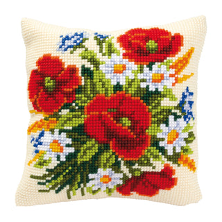 Vervaco Flowers Cushion Cross Stitch Kit