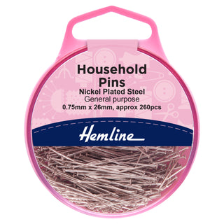 Hemline High Carbon Steel Household Pins 26mm