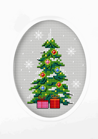 Orchidea Counted Cross Stitch Kit: Greetings Card: Christmas Tree