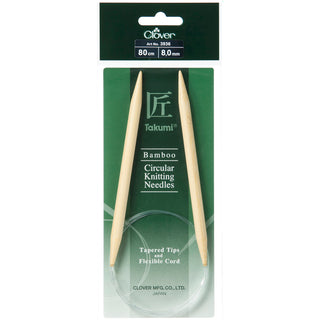 Clover Takumi Bamboo Fixed Circular Knitting Pins - Full Range of Sizes Available!