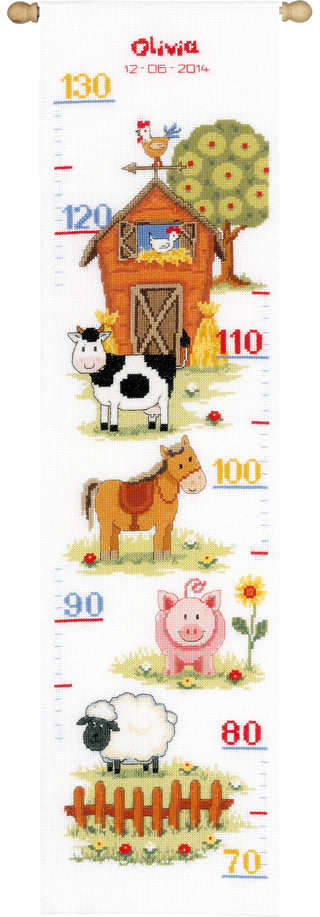 Vervaco At the Farm Height Chart Counted Cross Stitch Kit