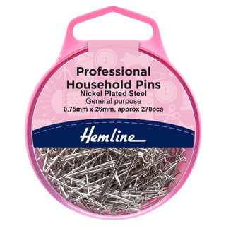Hemline Professional Nickel Plated steel Household Pins 0.75 x 26mm