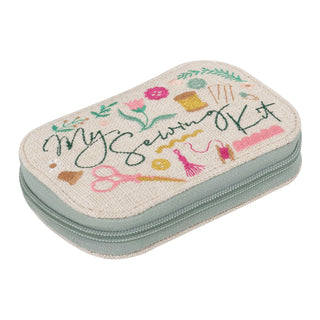 Hobby Gift Sewing Kit: Zip Case: Embroidered: My Sewing