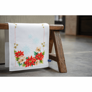 Vervaco Counted Cross Stitch Kit: Table Runner: Christmas Flowers