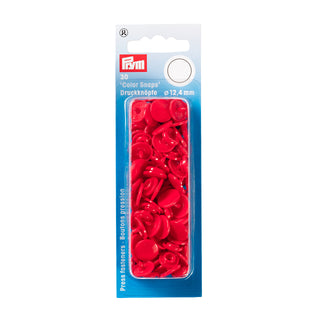 Prym Non Sew Round Colour Snap Press Fasteners Red