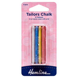 Hemline Tailors Chalk 4 Pack In Plastic Case!