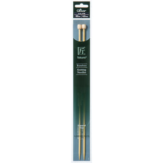 Clover Takumi Bamboo Knitting Needles Single Pointed - 33cm (Various Sizes)