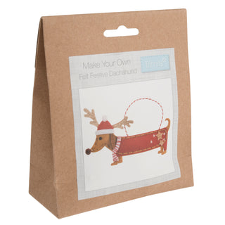 Trimits Felt Decoration Kit - Festive Dachshund